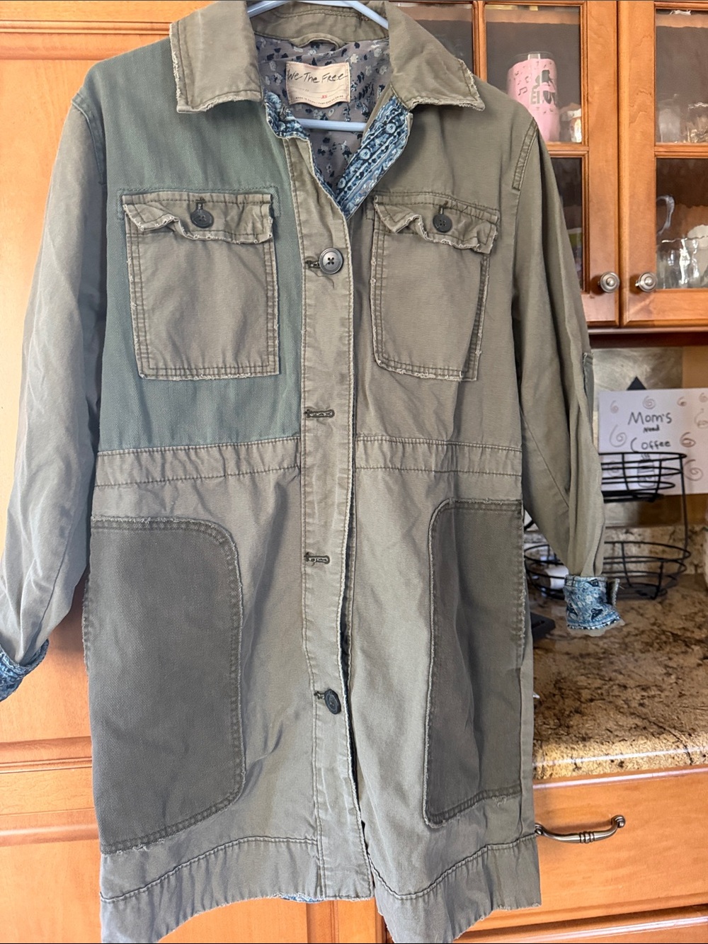 We The Free Olive Green Lightweight Shirt Jacket